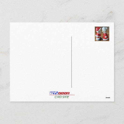 Kerstman en mevrouw Claus, zoende Claussen, Kerstm Feestdagenkaart (Achterkant)