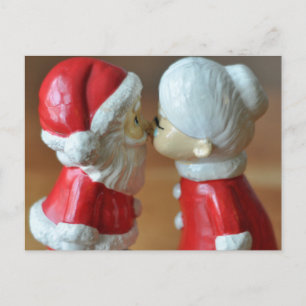Kerstman en mevrouw Claus, zoende Claussen, Kerstm Feestdagenkaart