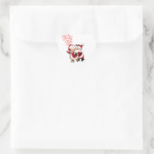 Kerstman en Mevrouw Kerstman Hart Sticker (Tas)