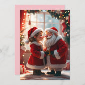 Kerstman en mevrouw Kerstman vieren Kerstmis, leuk Feestdagenkaart (Voorkant / Achterkant)