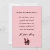 Kerstman en mevrouw Kerstman vieren Kerstmis, leuk Feestdagenkaart (Achterkant)