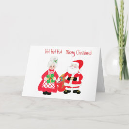 Kerstman en Mevrouw Kerstman Wenskaart Feestdagen Kaart