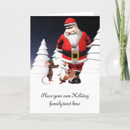 Kerstman en muis kerst Kaart