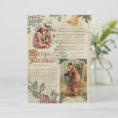 kerstman en muziek feestdagenkaart (Staand voorkant)