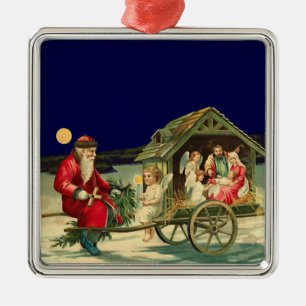 kerstman en nationaliteit metalen ornament