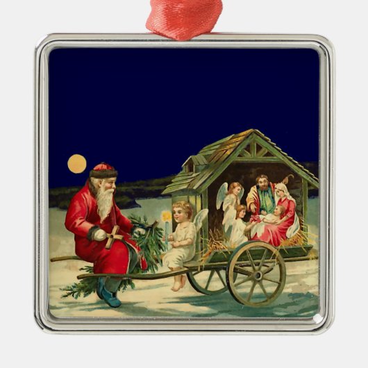  kerstman en nationaliteit metalen ornament (Voorkant)