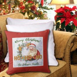  kerstman en ontbijtkoek Ho-Ho-Ho-Ho Persoonlijk Kussen