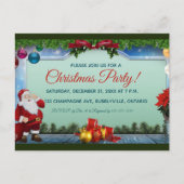 Kerstman en Ornamenten kerstfeest uitnodigingen! Uitnodiging Briefkaart (Voorkant)