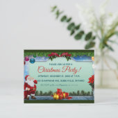 Kerstman en Ornamenten kerstfeest uitnodigingen! Uitnodiging Briefkaart (Staand voorkant)