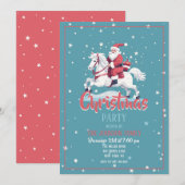 Kerstman en Paard Cartoon Kaart (Voorkant / Achterkant)