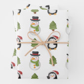 Kerstman en Penguin Inpakpapier Vel (In situ)