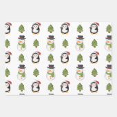 Kerstman en Penguin Inpakpapier Vel (Voorkant)