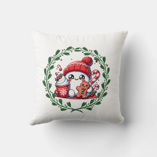 Kerstman en peperkoek kussenhoes kussen (Achterkant)