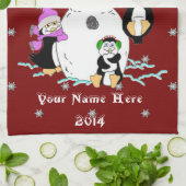 Kerstman en pinguïns Persoonlijke handdoeken (Gevouwen)