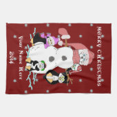 Kerstman en pinguïns Persoonlijke handdoeken (Horizontaal)