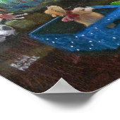 Kerstman en puppy, kerstavond poster (Hoek)