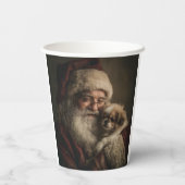 Kerstman en puppy papieren bekers (Achterkant)