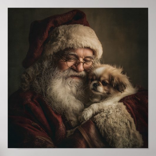 Kerstman en puppy poster (Voorkant)