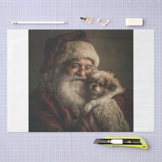 Kerstman en puppy tissuepapier (Craft)