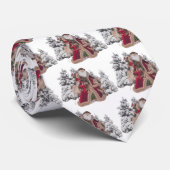 Kerstman en reekalfjes vintage stropdas (Opgerold)