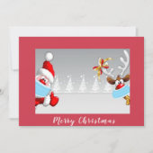 Kerstman en rendier dragen corona-masker Kerstmis Kaart (Voorkant)