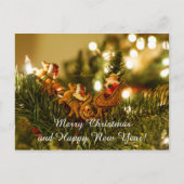 Kerstman en rendier feestdagenkaart (Voorkant)