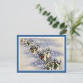  Kerstman en rendier Feestdagenkaart (Staand voorkant)