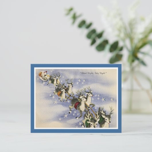  Kerstman en rendier Feestdagenkaart (Staand voorkant)