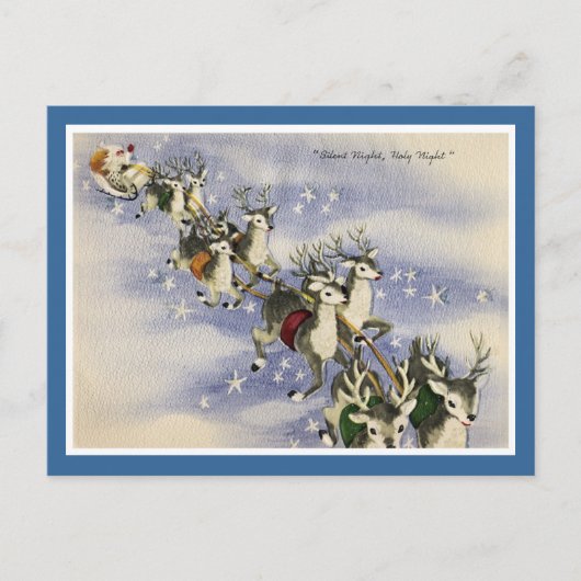  Kerstman en rendier Feestdagenkaart (Voorkant)