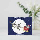 Kerstman en rendier feestdagenkaart (Staand voorkant)