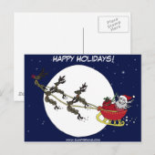 Kerstman en rendier feestdagenkaart (Voorkant / Achterkant)