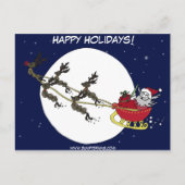Kerstman en rendier feestdagenkaart (Voorkant)