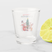 Kerstman en rendier feestelijke vrolijke kerst shot glas (Achterkant)