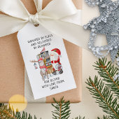 Kerstman en rendier - Gepersonaliseerde Kinder ker Cadeaulabel