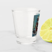 Kerstman en rendier geschoten glas (Links)
