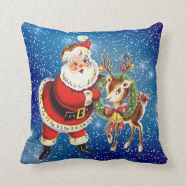 kerstman en rendier gooien kussen