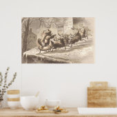  kerstman en rendier-illustratie poster (Keuken)