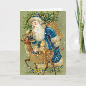  kerstman en rendier kerst Kaart (Voorkant)