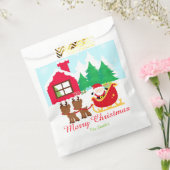 Kerstman en rendier kerstfeest bedankzakje (Gezegeld)