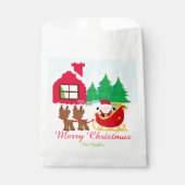 Kerstman en rendier kerstfeest bedankzakje (Voorkant)