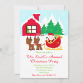 Kerstman en rendier kerstfeest kaart (Voorkant)