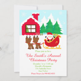 Kerstman en rendier kerstfeest kaart