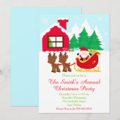 Kerstman en rendier kerstfeest kaart (Voorkant / Achterkant)