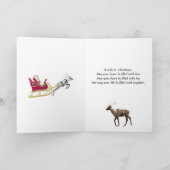 Kerstman en rendier kerstkaart voor buurman feestdagen kaart (Binnen)