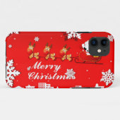 Kerstman en rendier Kerstmis Case-Mate iPhone Case (Achterkant (horizontaal))