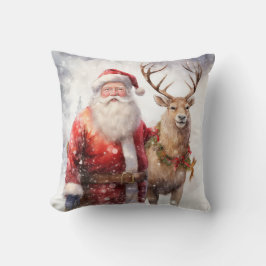 Kerstman en rendier Kerstmis Vakantiehuis Decor Kussen