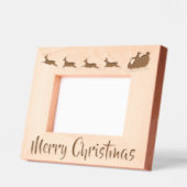 Kerstman en rendier kerstontwerp gegraveerde lijstjes (Links)