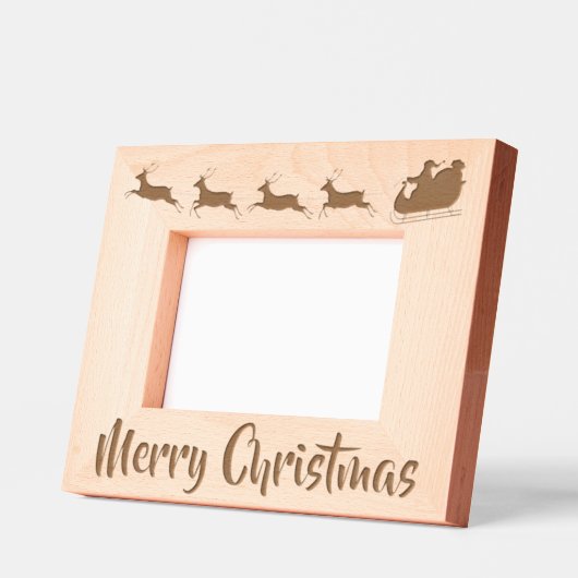 Kerstman en rendier kerstontwerp gegraveerde lijstjes (Links)