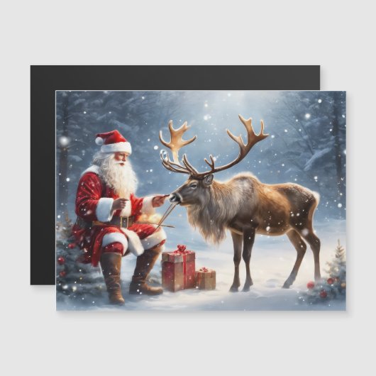 Kerstman en rendier kunst (Voorkant / Achterkant)