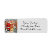 kerstman en rendier, met als referentie vintage etiket (Voorkant)